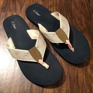 J. Crew flamingo flip flop